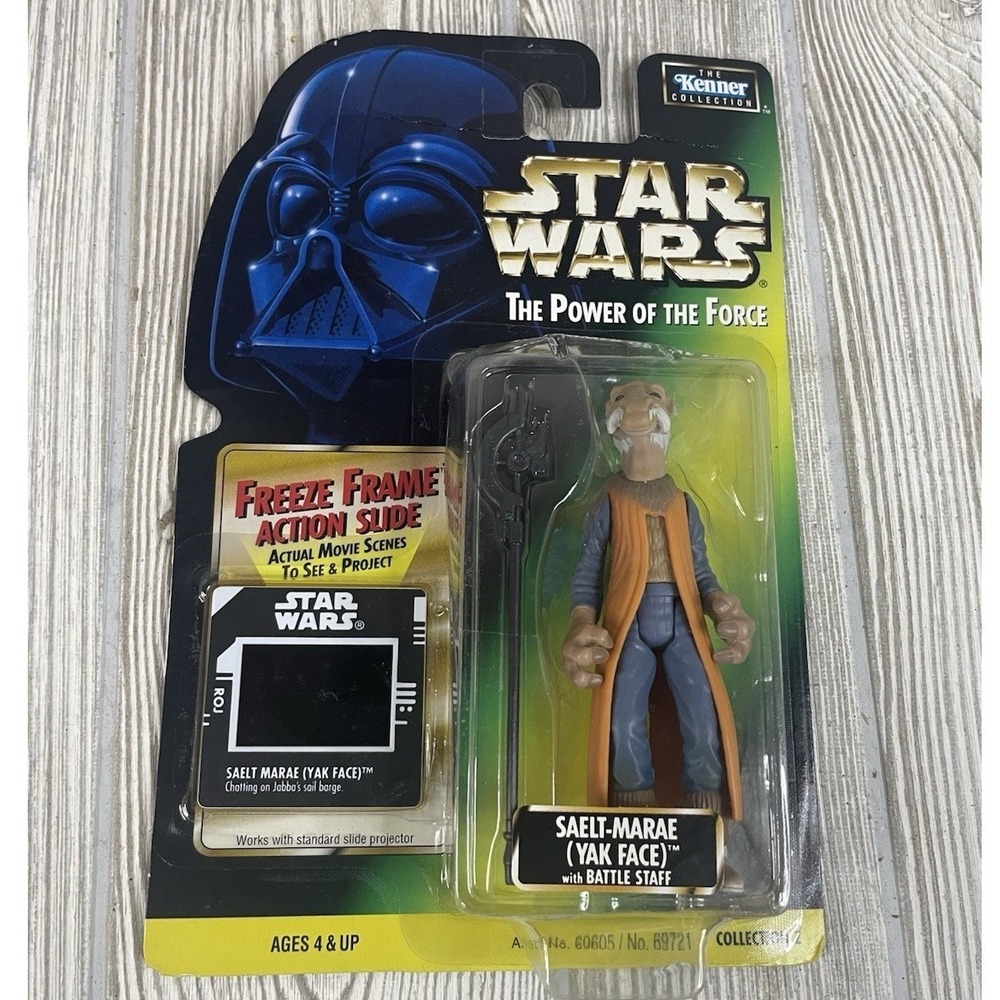 Star Wars POTF Freeze Frame Saelt Marae Yak Face Complete On Card